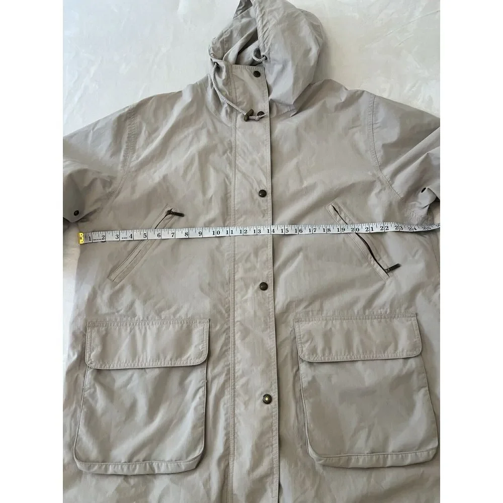 Eddie Bauer Womens Gray Zip Up Hooded Chore‎ Jacket Utility Size Medium